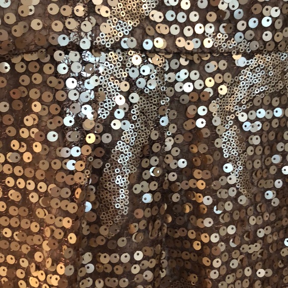 BCBGMaxAzria Gold Sequin Mini Dress SHIPS FREE💫 - Picture 4 of 8